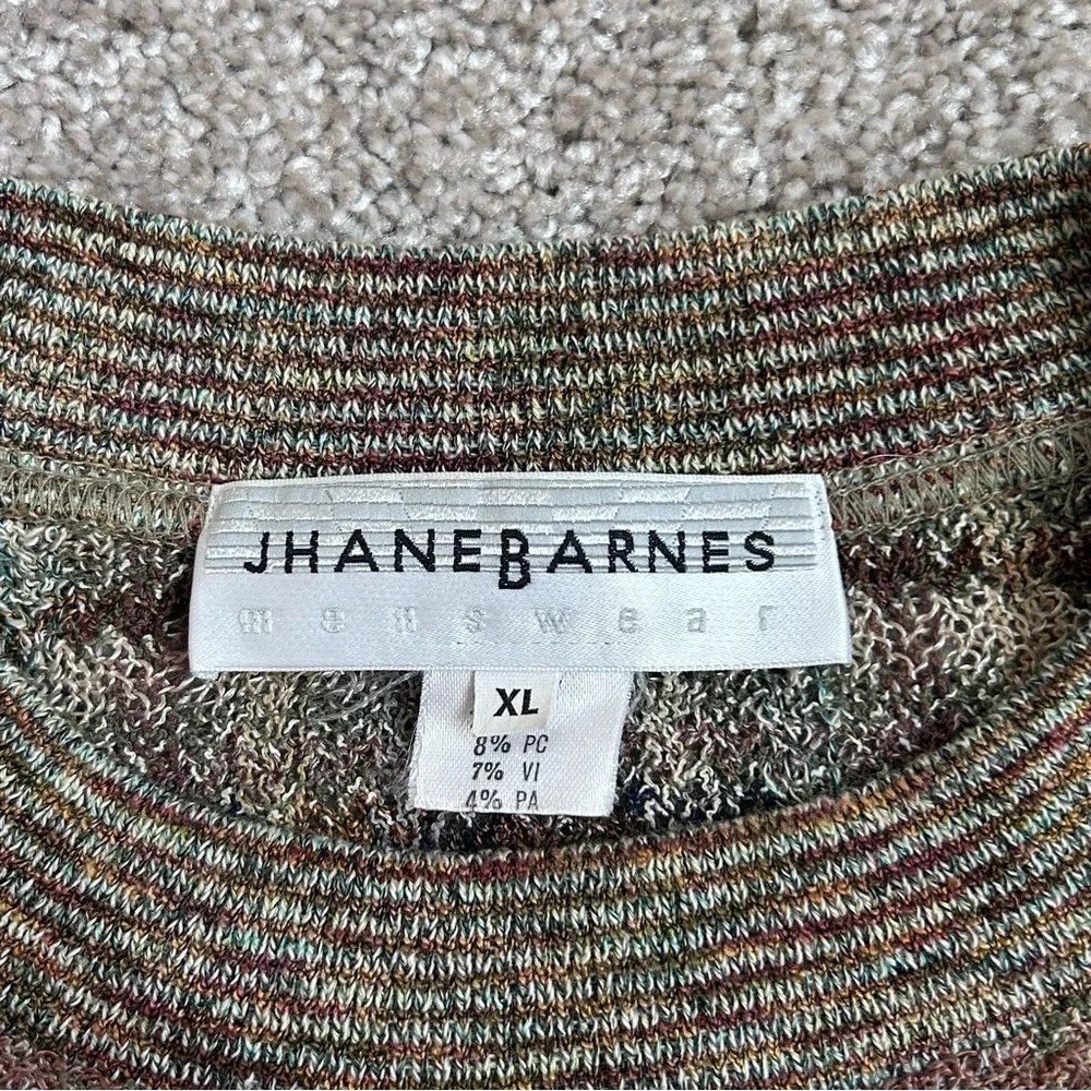 Jhane Barnes Men's Vintage XL Wool Blend Geometric Pullover Crewneck Sweater 90s - Picture 4 of 8